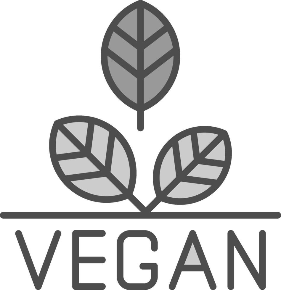 vegan linje fylld gråskale ikon design vektor