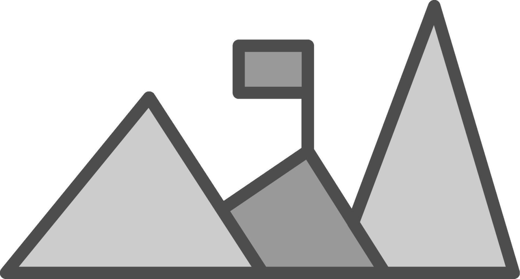 bergen linje fylld gråskale ikon design vektor