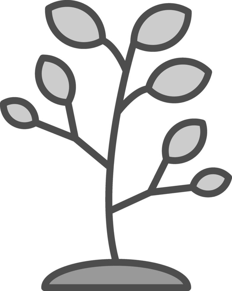 Baum Linie gefüllt Graustufen Symbol Design vektor