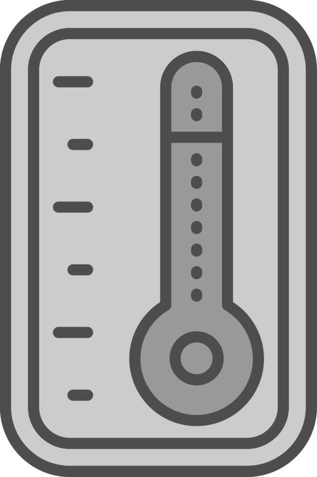 Thermometer Linie gefüllt Graustufen Symbol Design vektor