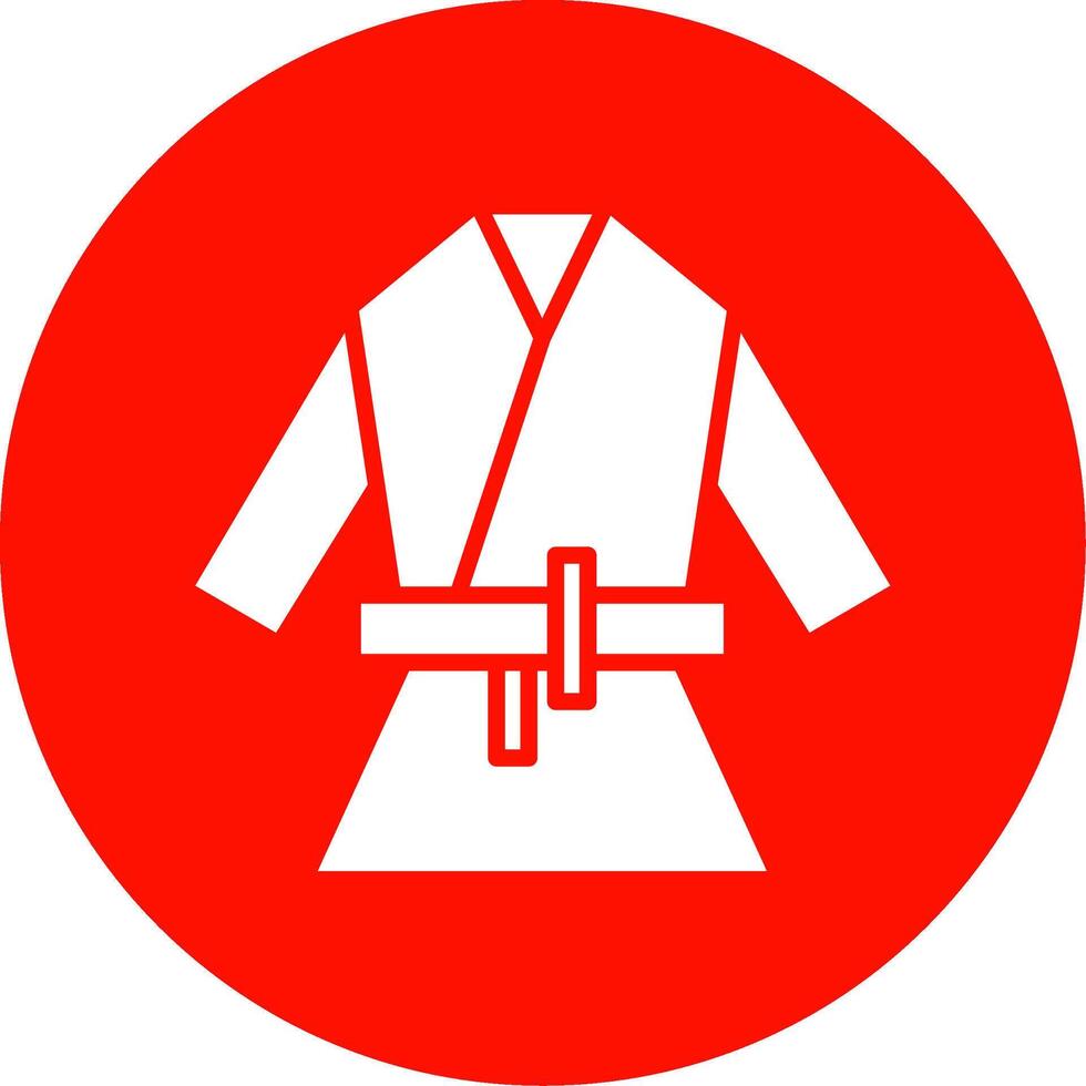 kimono mång Färg cirkel ikon vektor