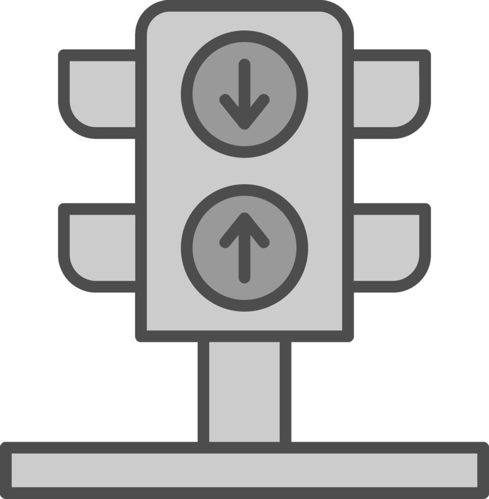 der Verkehr Licht Linie gefüllt Graustufen Symbol Design vektor