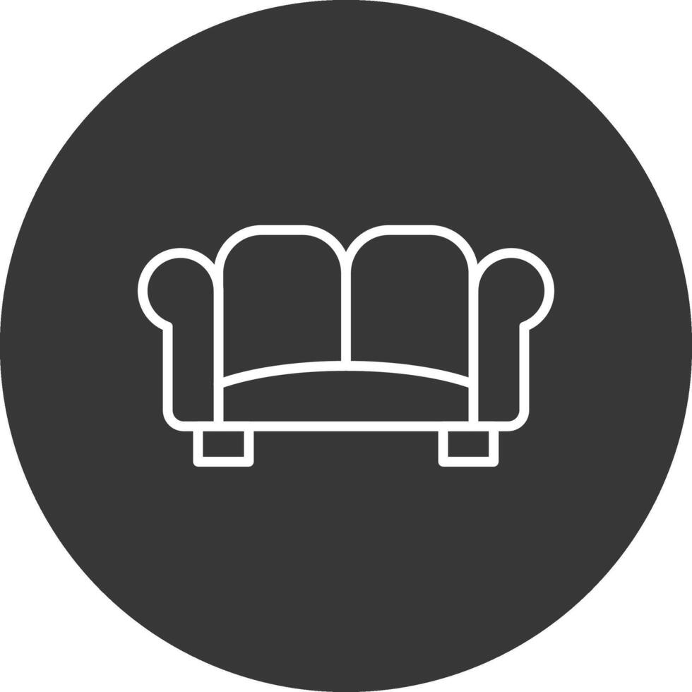 Sofa Linie invertiert Symbol Design vektor