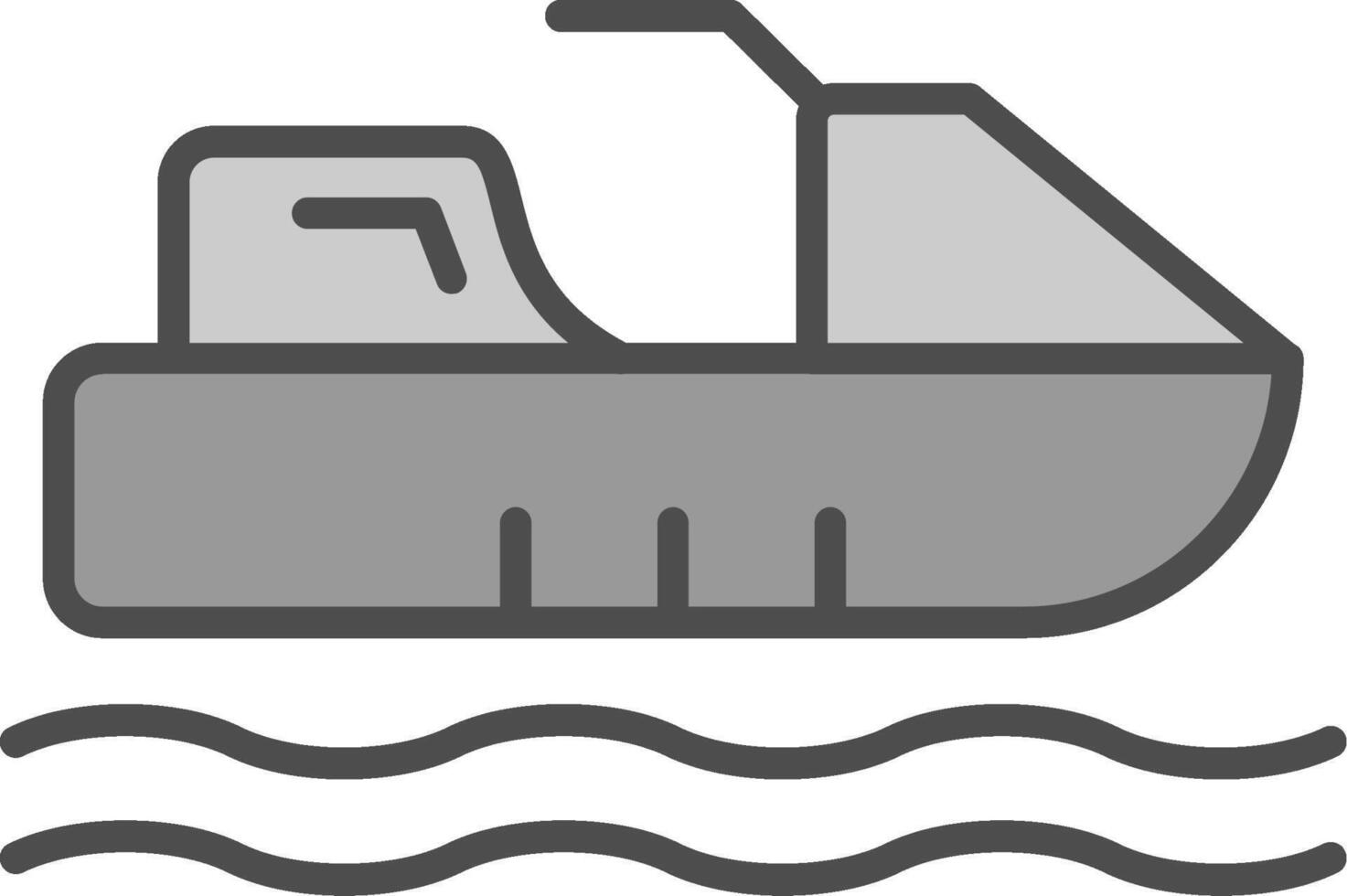 Jet Ski Linie gefüllt Graustufen Symbol Design vektor