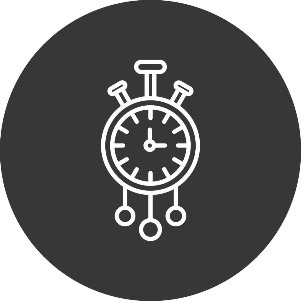 Uhr Linie invertiert Symbol Design vektor