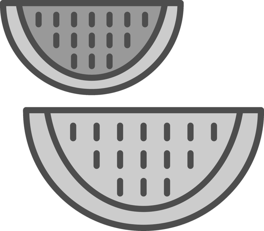 Wassermelone Linie gefüllt Graustufen Symbol Design vektor