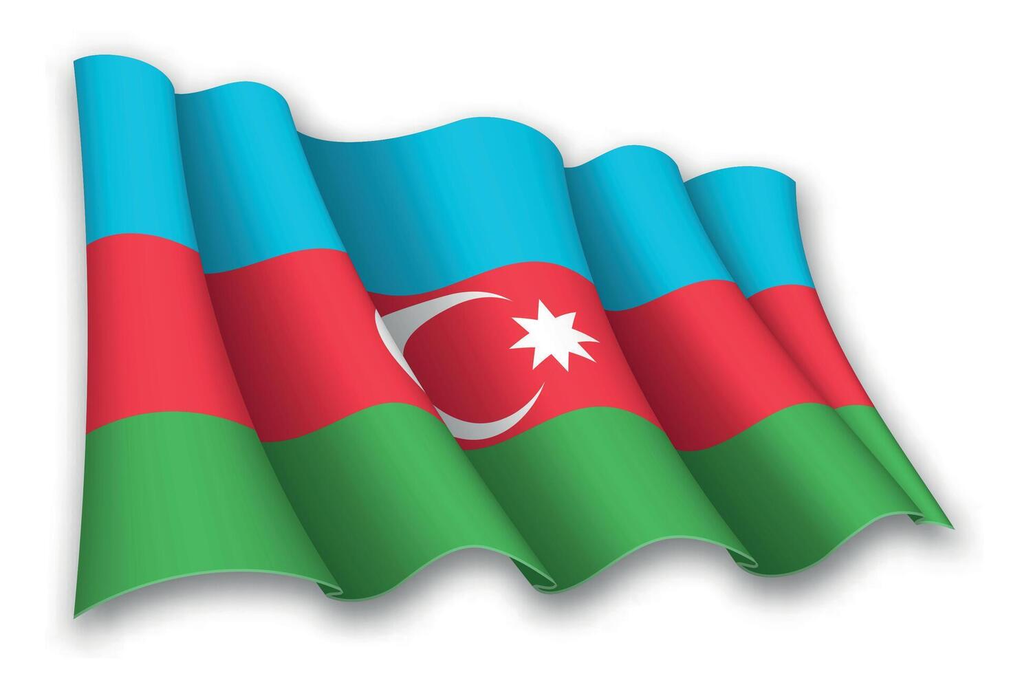 realistisk vinka flagga av azerbaijan vektor