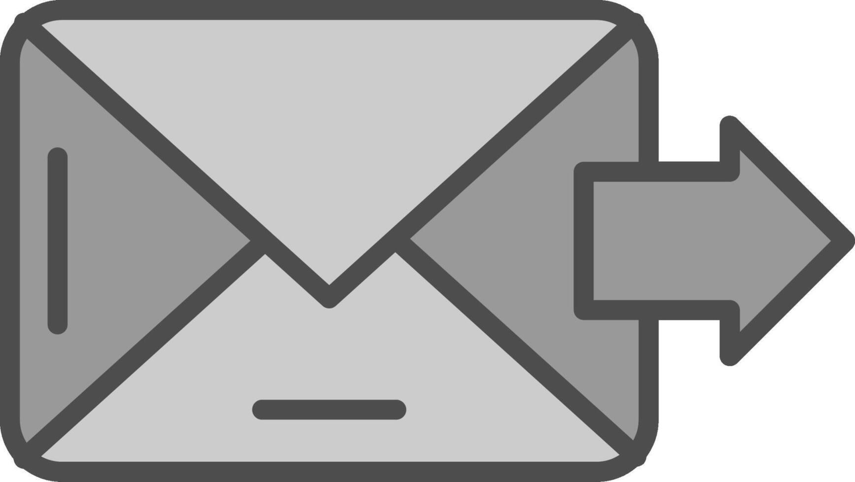 Email Linie gefüllt Graustufen Symbol Design vektor