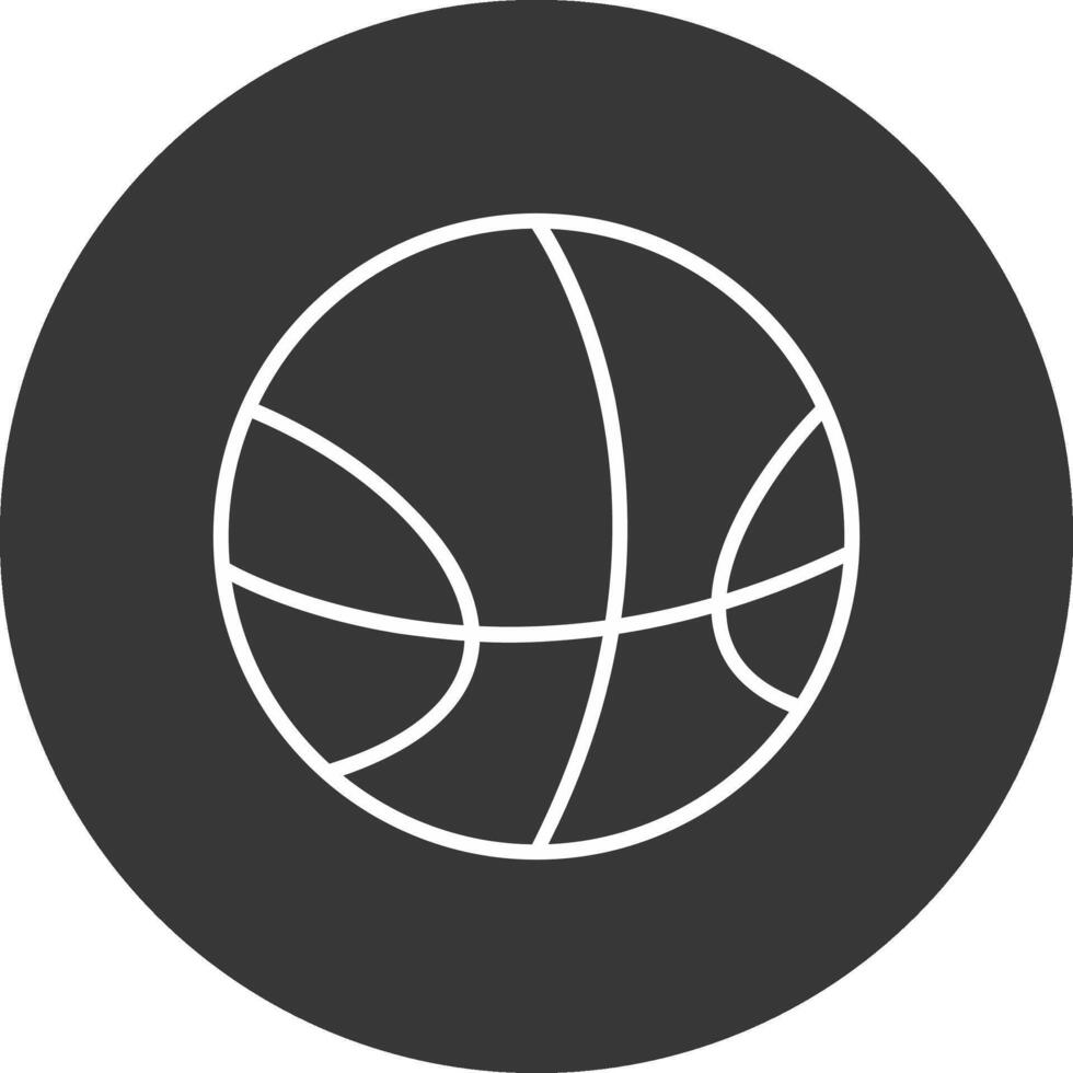 Basketball Linie invertiert Symbol Design vektor