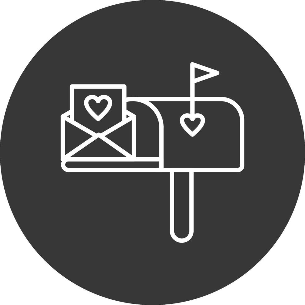 Briefkasten Linie invertiert Symbol Design vektor