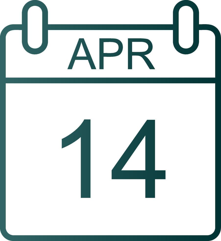 April Linie Gradient Symbol vektor