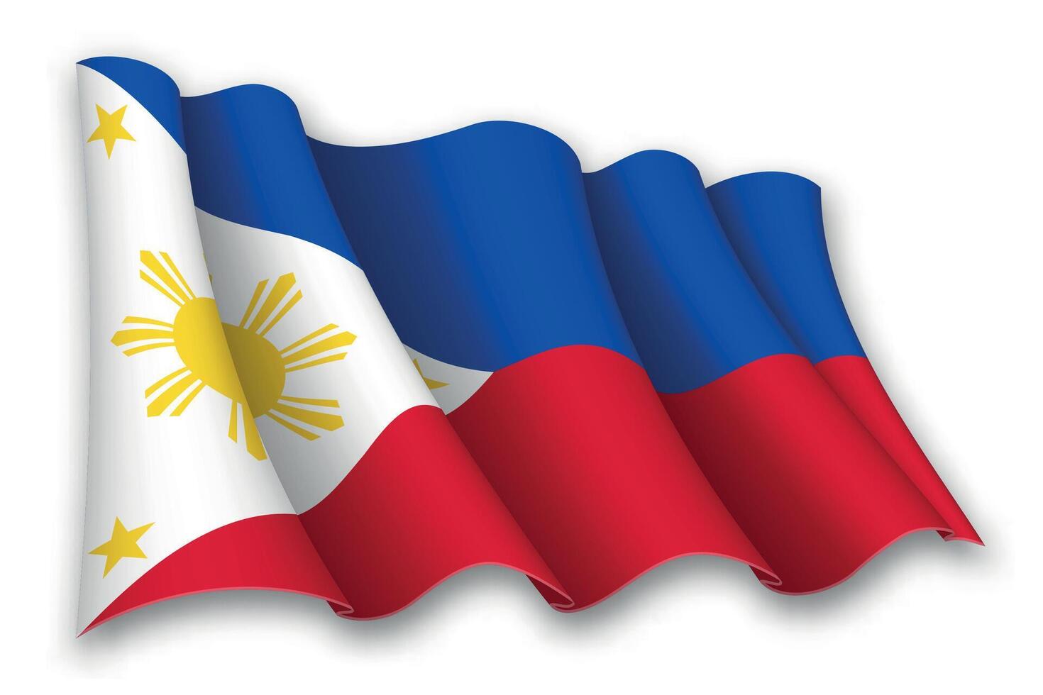 realistisch winken Flagge von Philippinen vektor