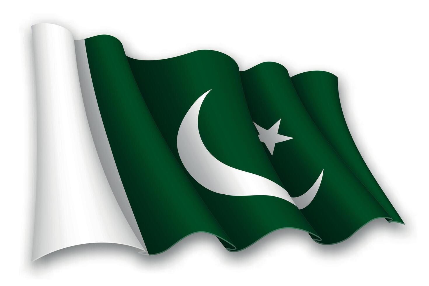 realistisk vinka flagga av pakistan vektor