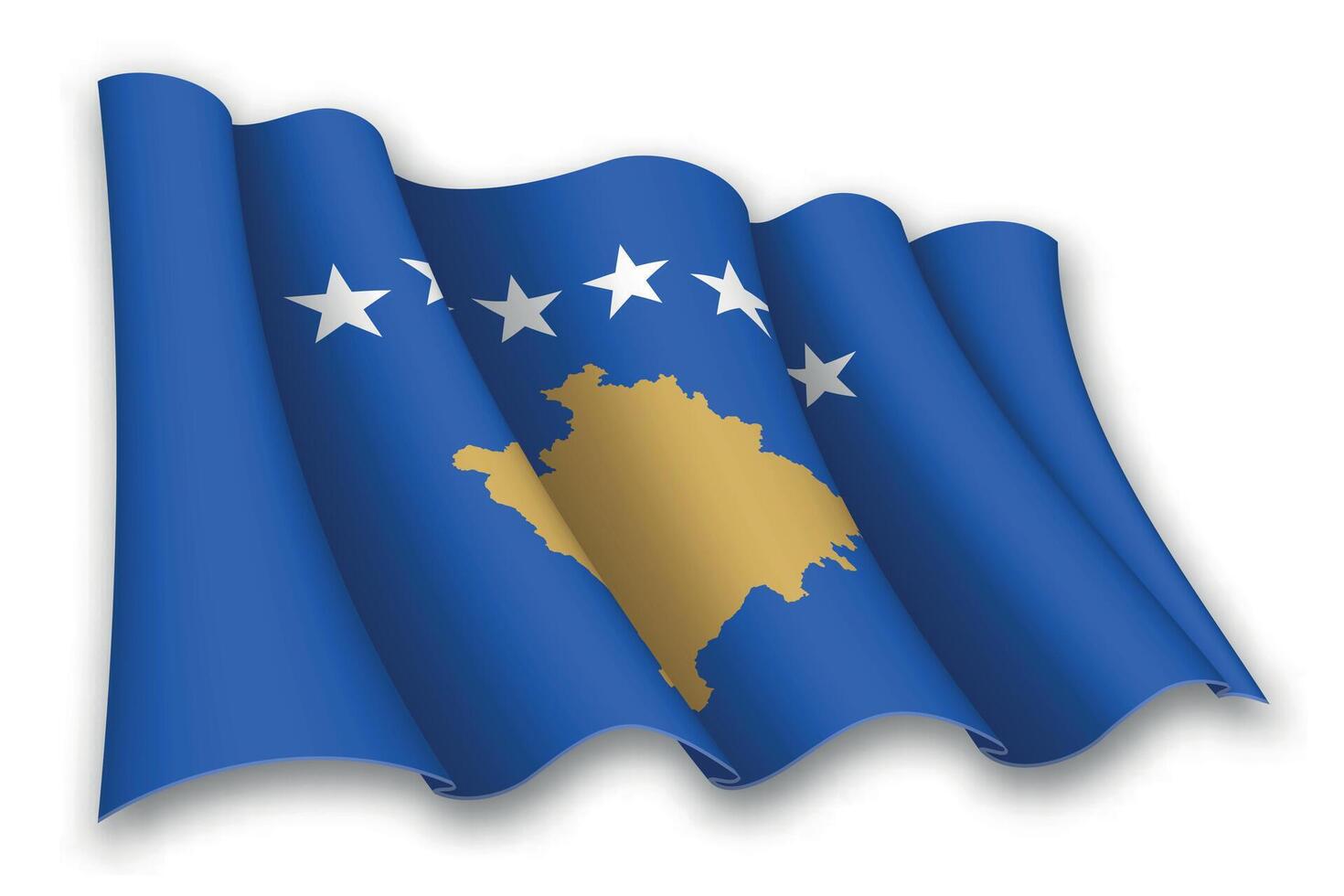 realistisch winken Flagge von kosovo vektor
