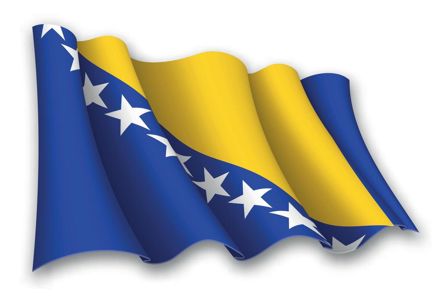 realistisch winken Flagge von Bosnien vektor