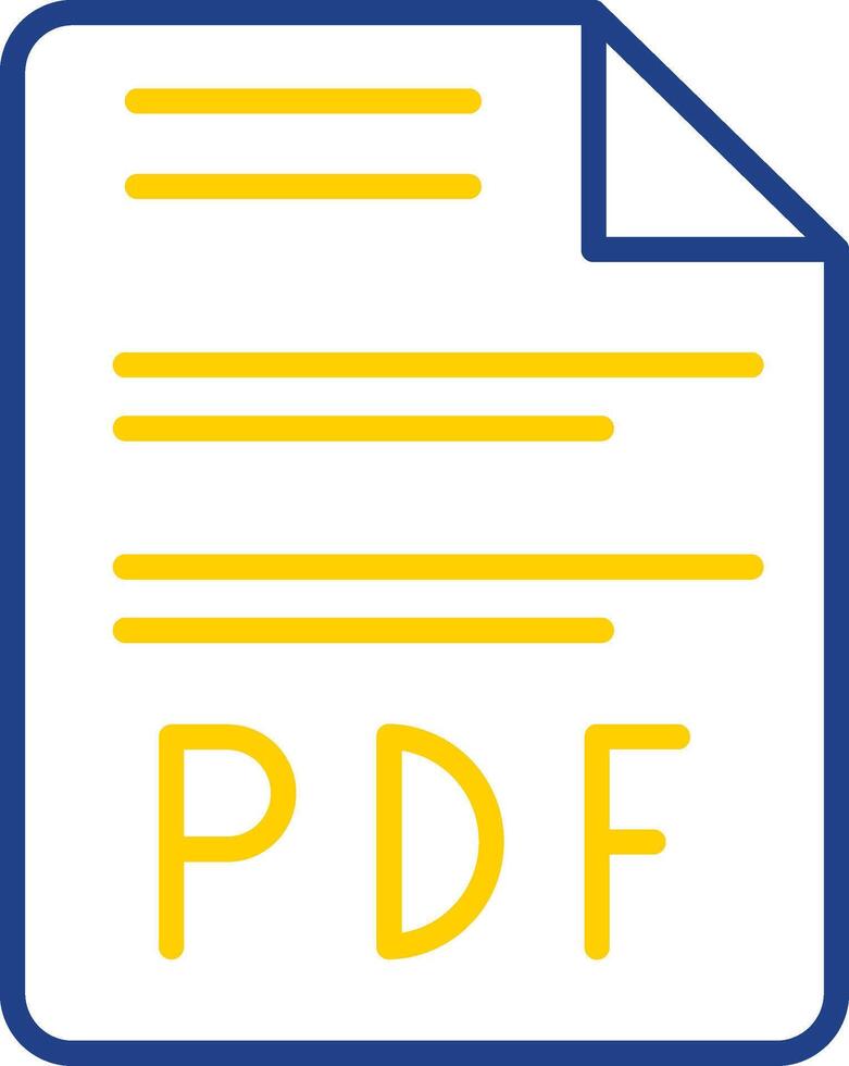 pdf Linie zwei Farbe Symbol Design vektor