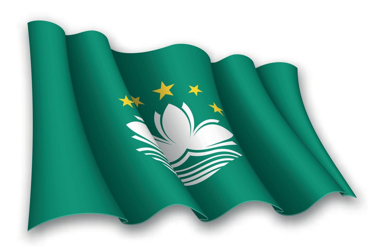 realistisch winken Flagge von Macao vektor