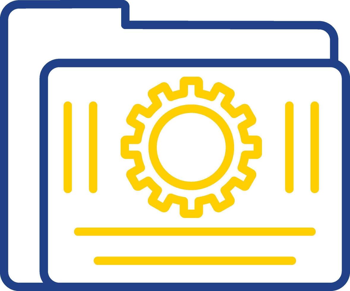 Mappe Verwaltung Linie zwei Farbe Symbol Design vektor
