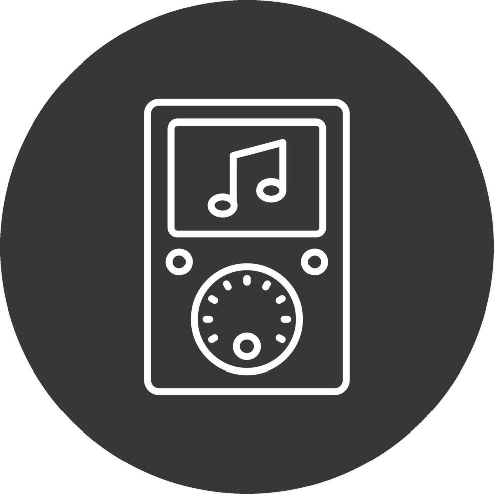 Musik- Spieler Linie invertiert Symbol Design vektor