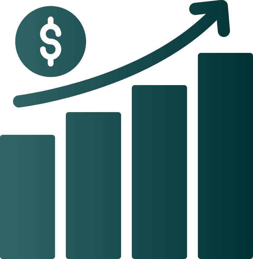 Geld Wachstum Glyphe Gradient Symbol vektor