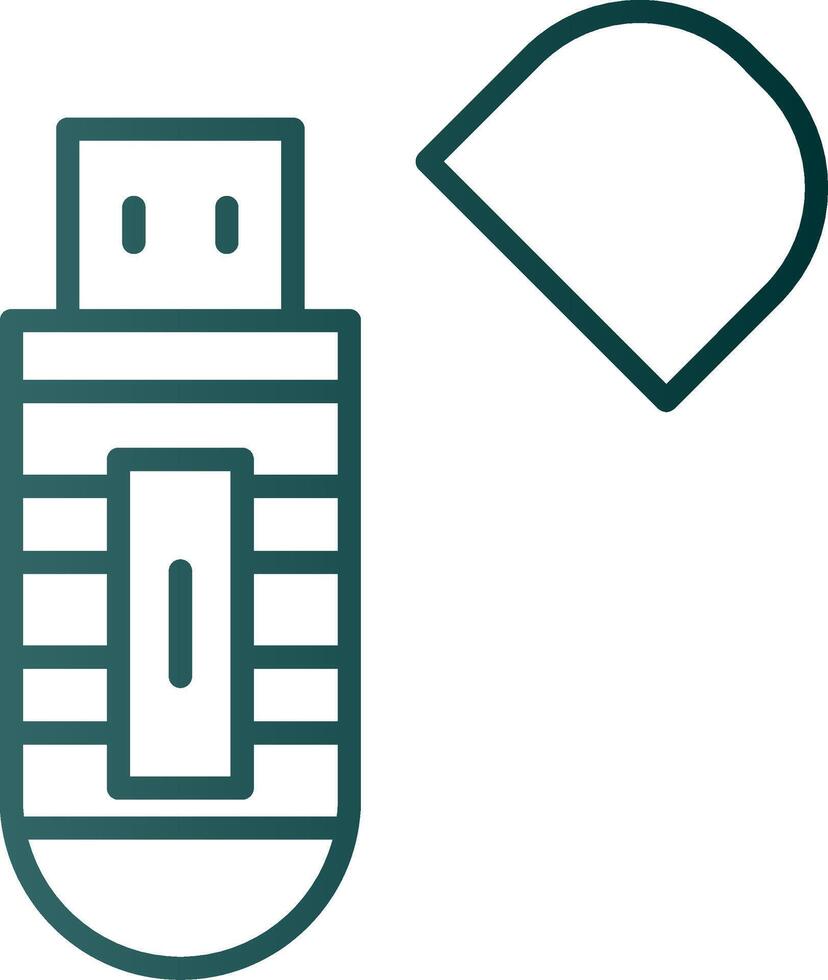 Symbol für USB-Stick-Linienverlauf vektor