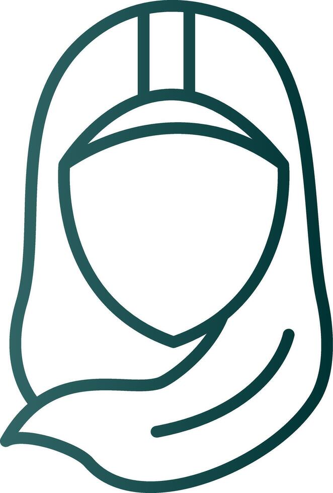 hijab linje lutning ikon vektor