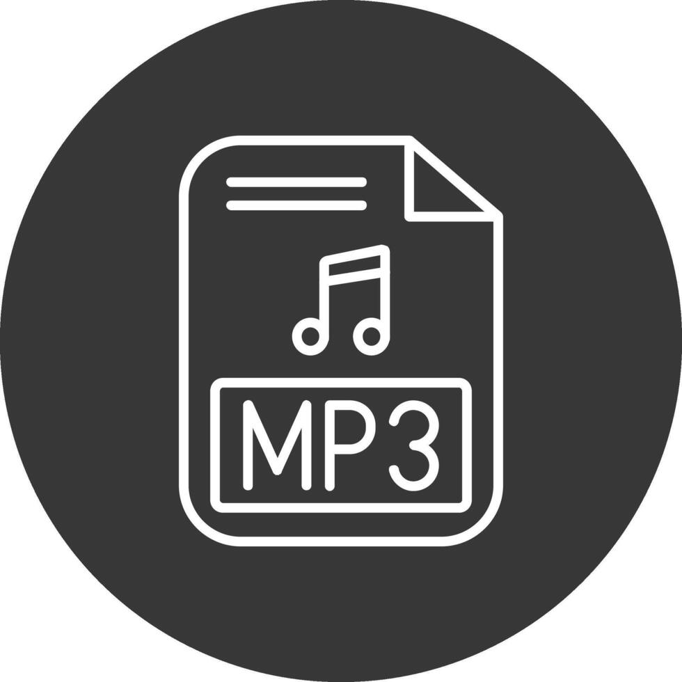 mp3 Linie invertiert Symbol Design vektor