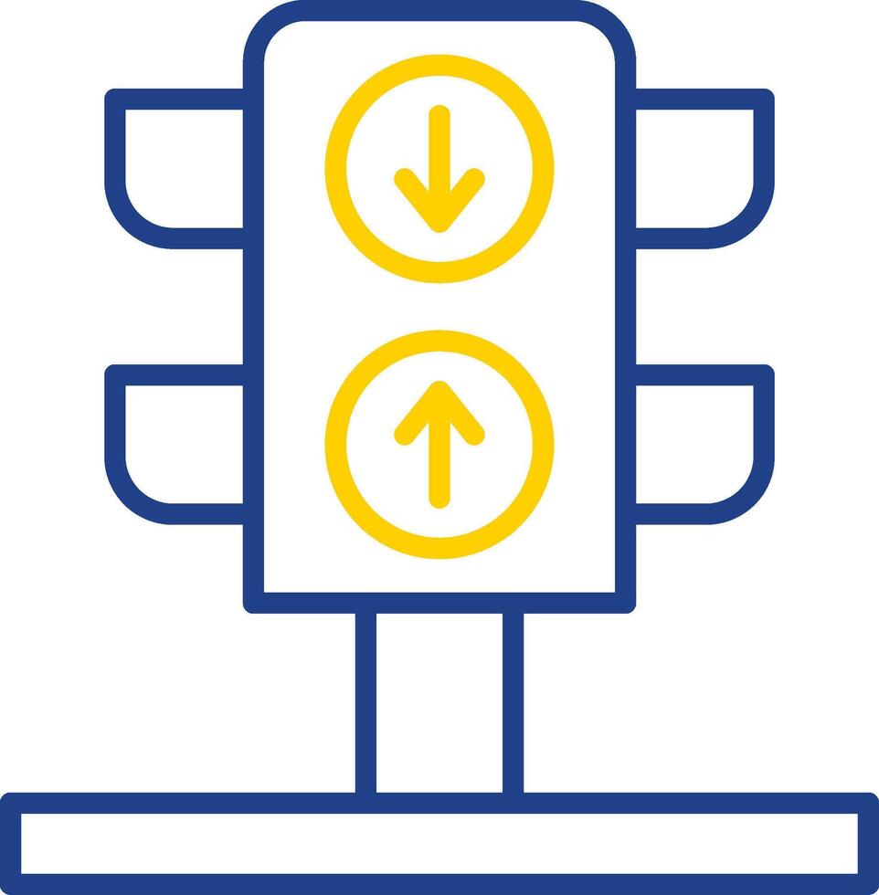 der Verkehr Licht Linie zwei Farbe Symbol Design vektor