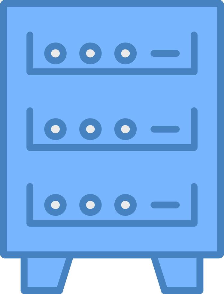 Server Kabinett Linie gefüllt Blau Symbol vektor