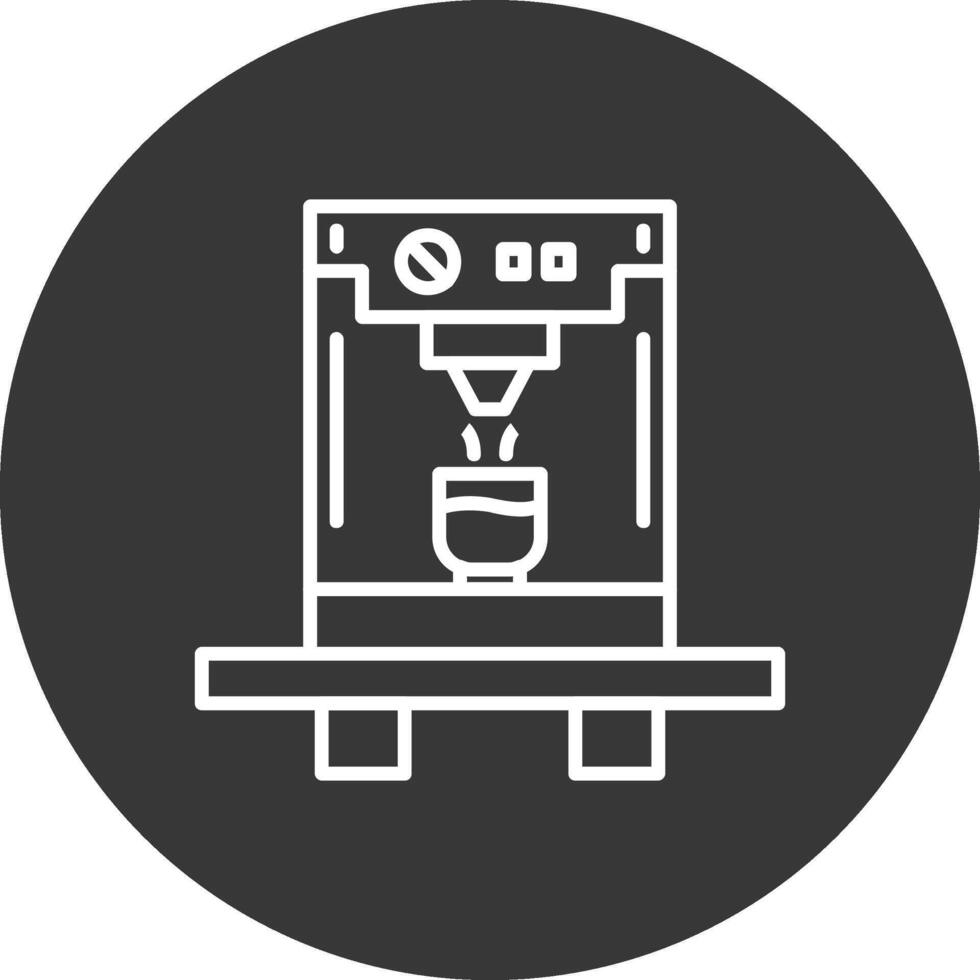 Kaffee Maschine Linie invertiert Symbol Design vektor