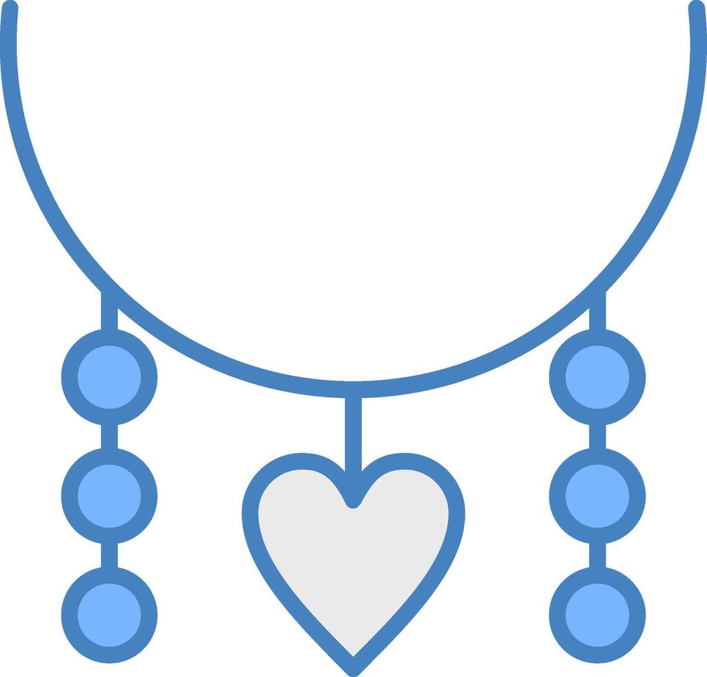 Halskette Linie gefüllt Blau Symbol vektor