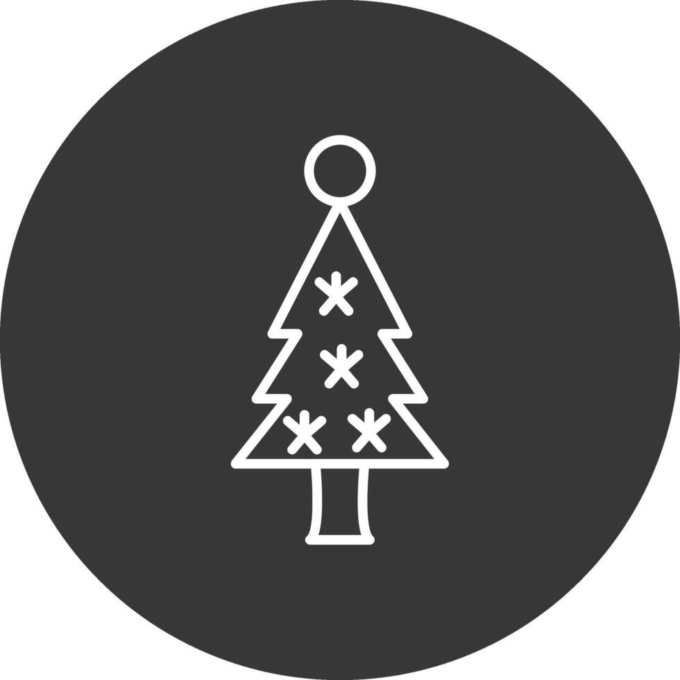 jul träd linje omvänd ikon design vektor