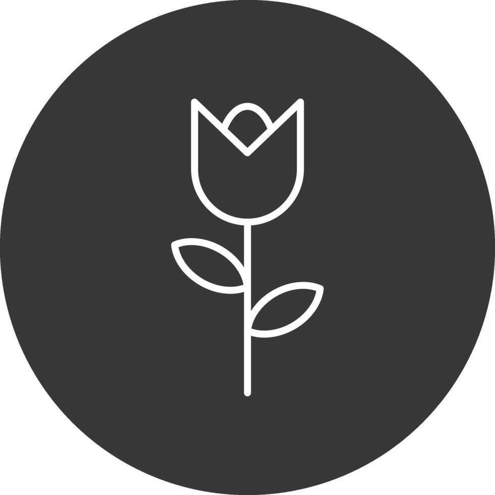 Tulpe Linie invertiert Symbol Design vektor