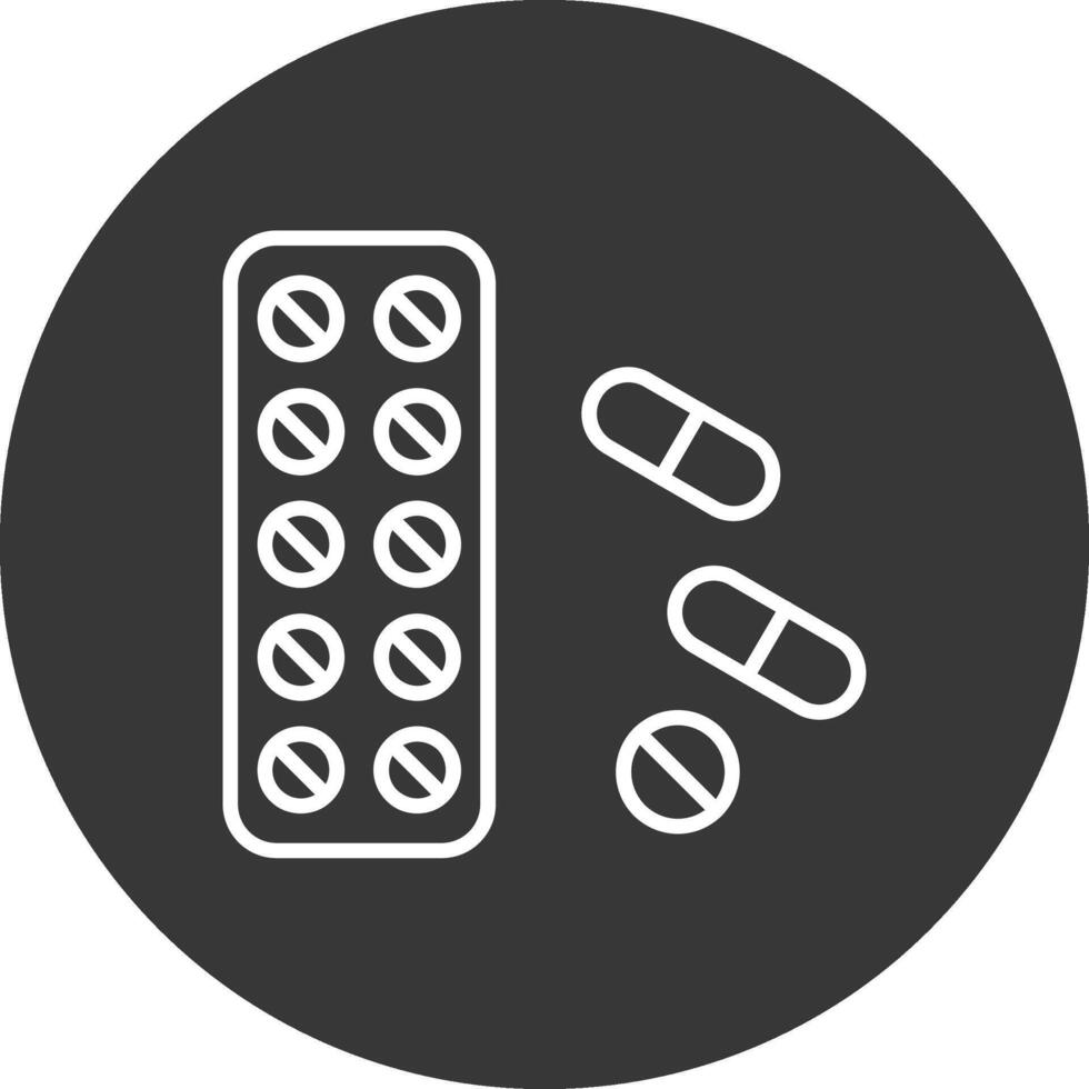 Tabletten Linie invertiert Symbol Design vektor