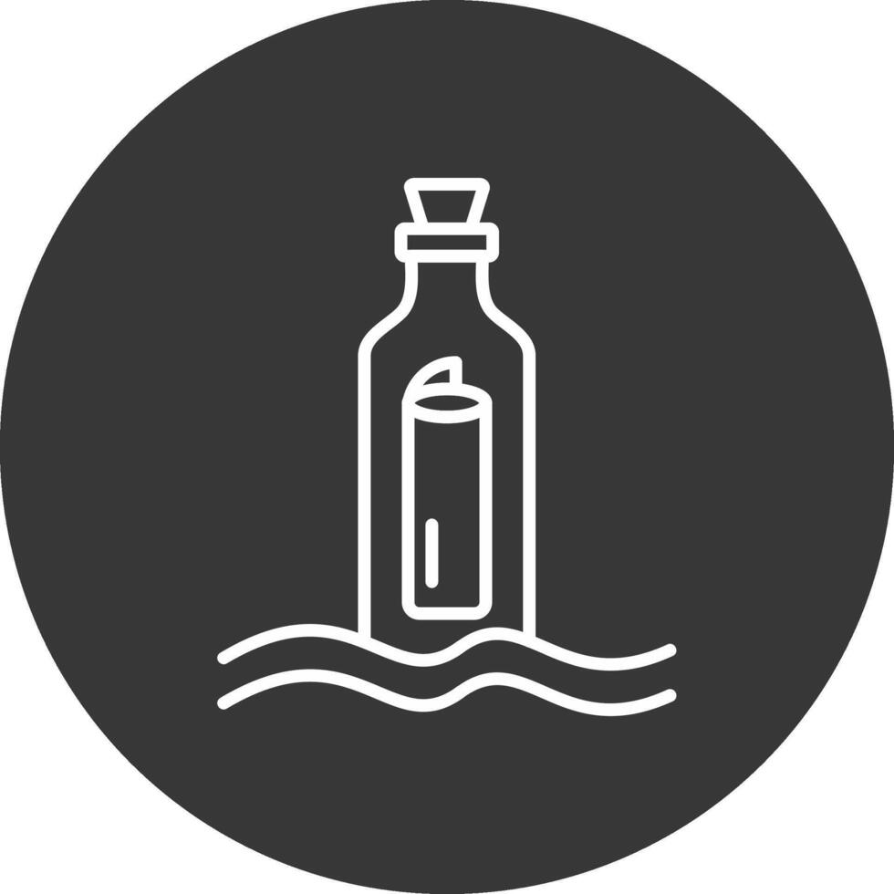 Botschaft im ein Flasche Linie invertiert Symbol Design vektor