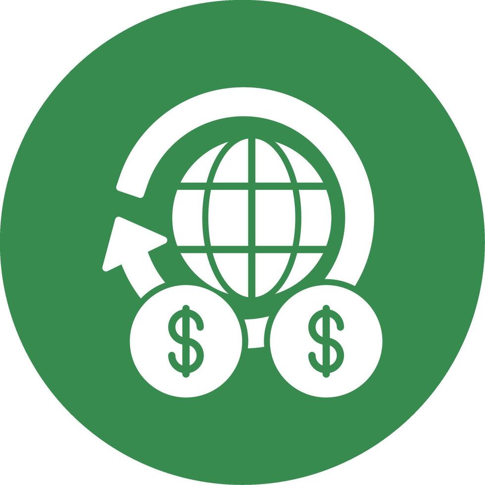 global finansiera mång Färg cirkel ikon vektor
