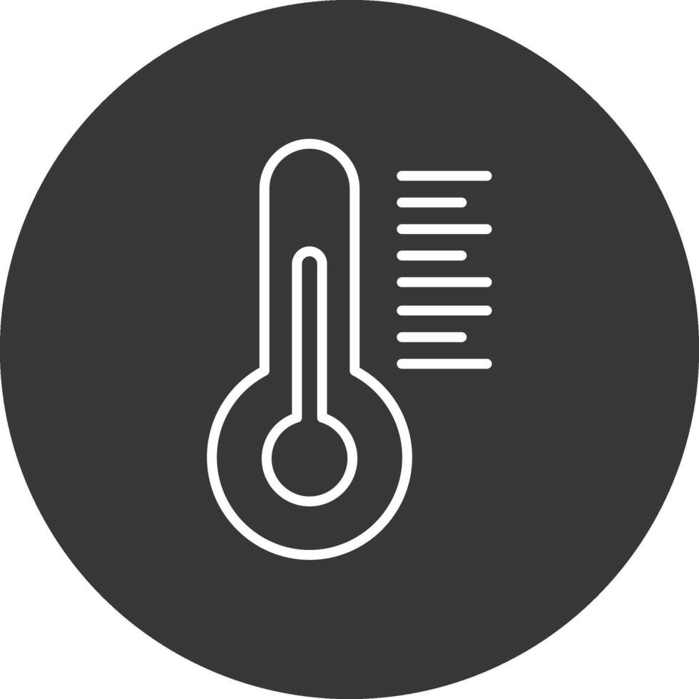 Thermometer Linie invertiert Symbol Design vektor