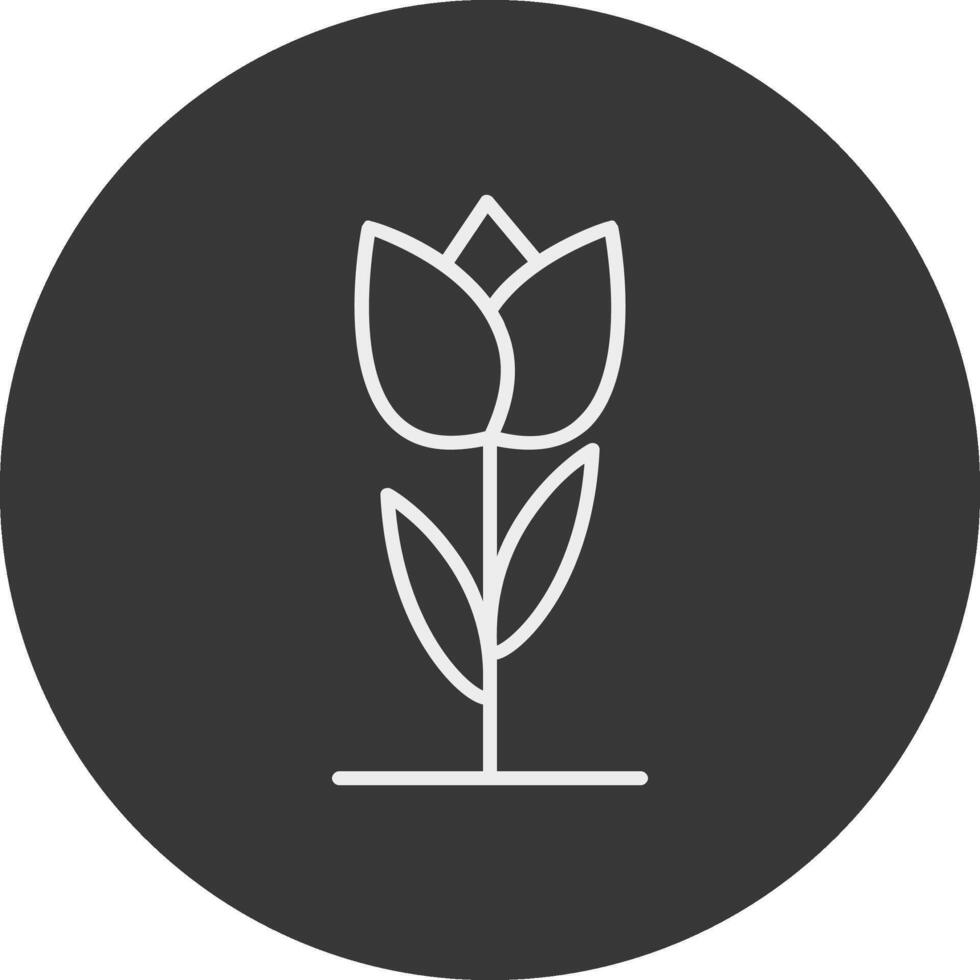 Tulpe Linie invertiert Symbol Design vektor