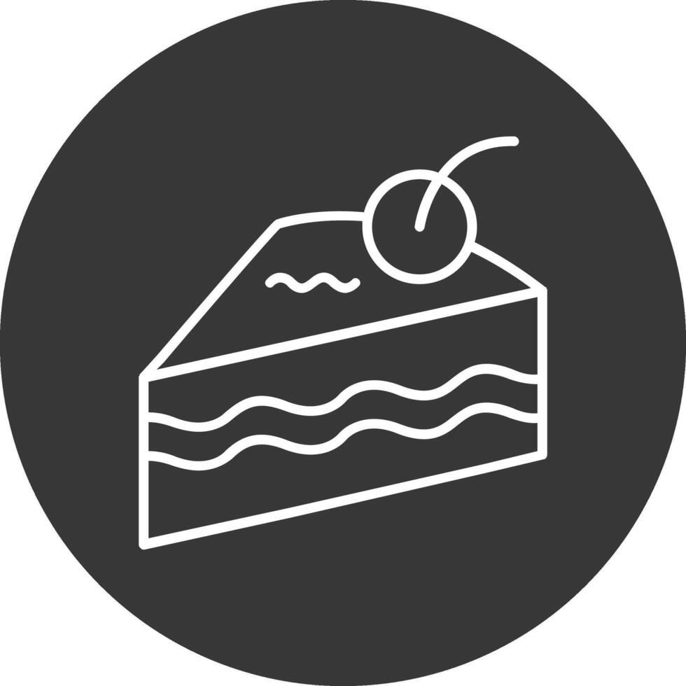 Kuchen Scheibe Linie invertiert Symbol Design vektor