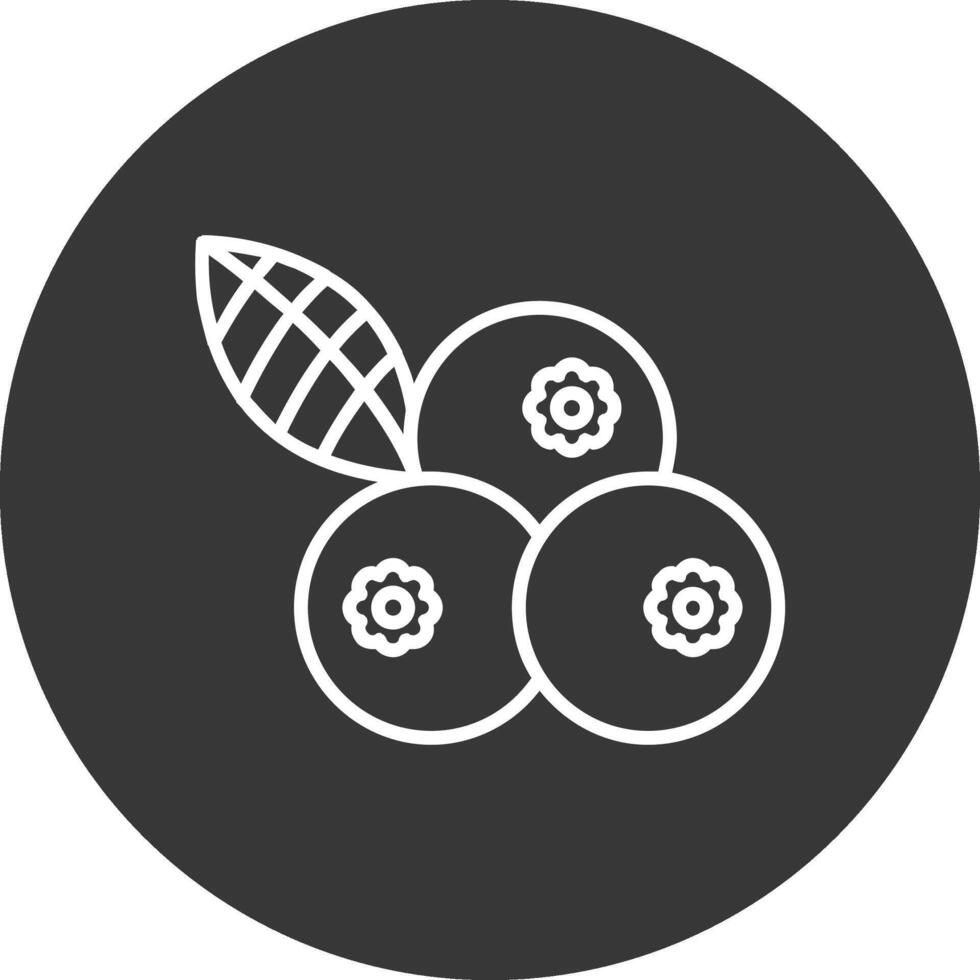 Blaubeeren Linie invertiert Symbol Design vektor