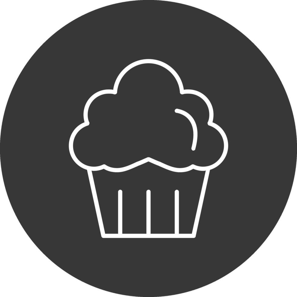 Muffin Linie invertiert Symbol Design vektor