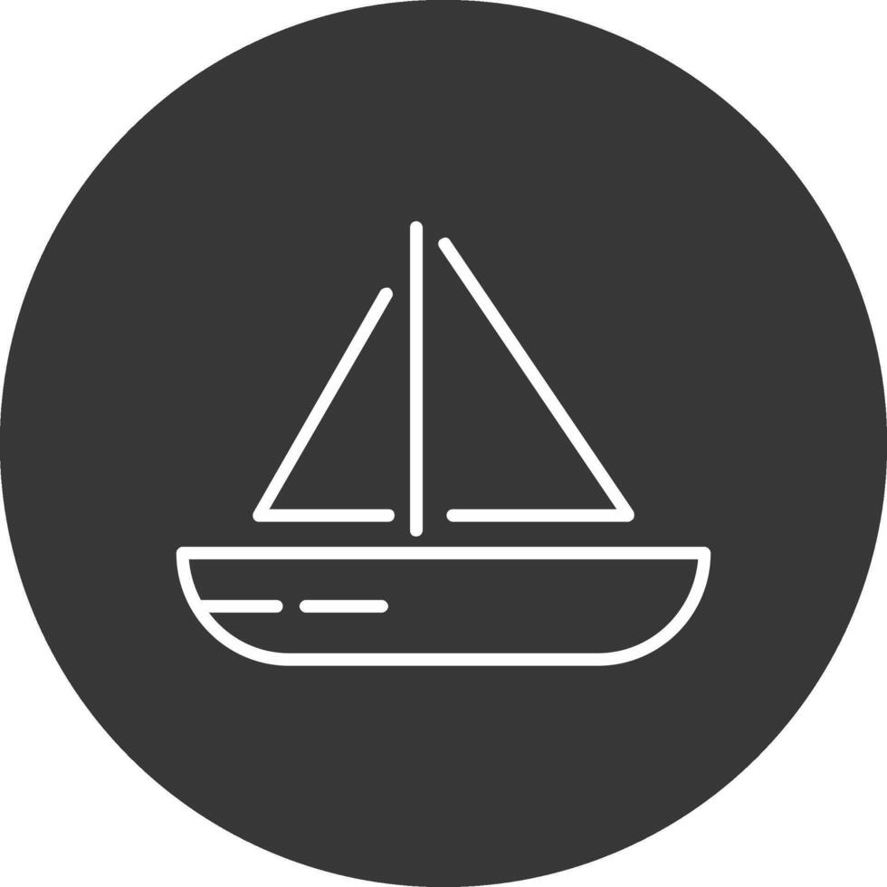 Segeln Boot Linie invertiert Symbol Design vektor
