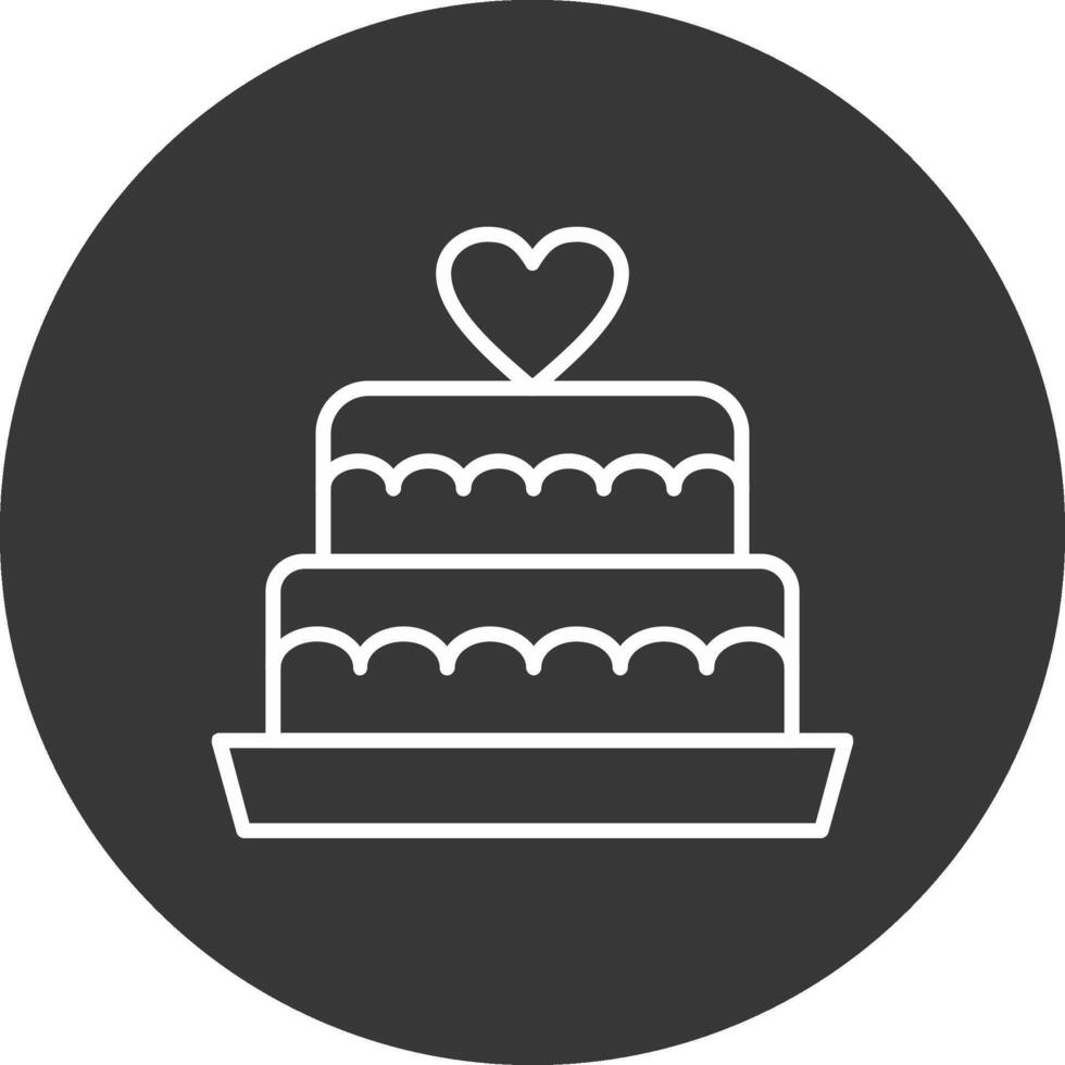 Hochzeit Kuchen Linie invertiert Symbol Design vektor