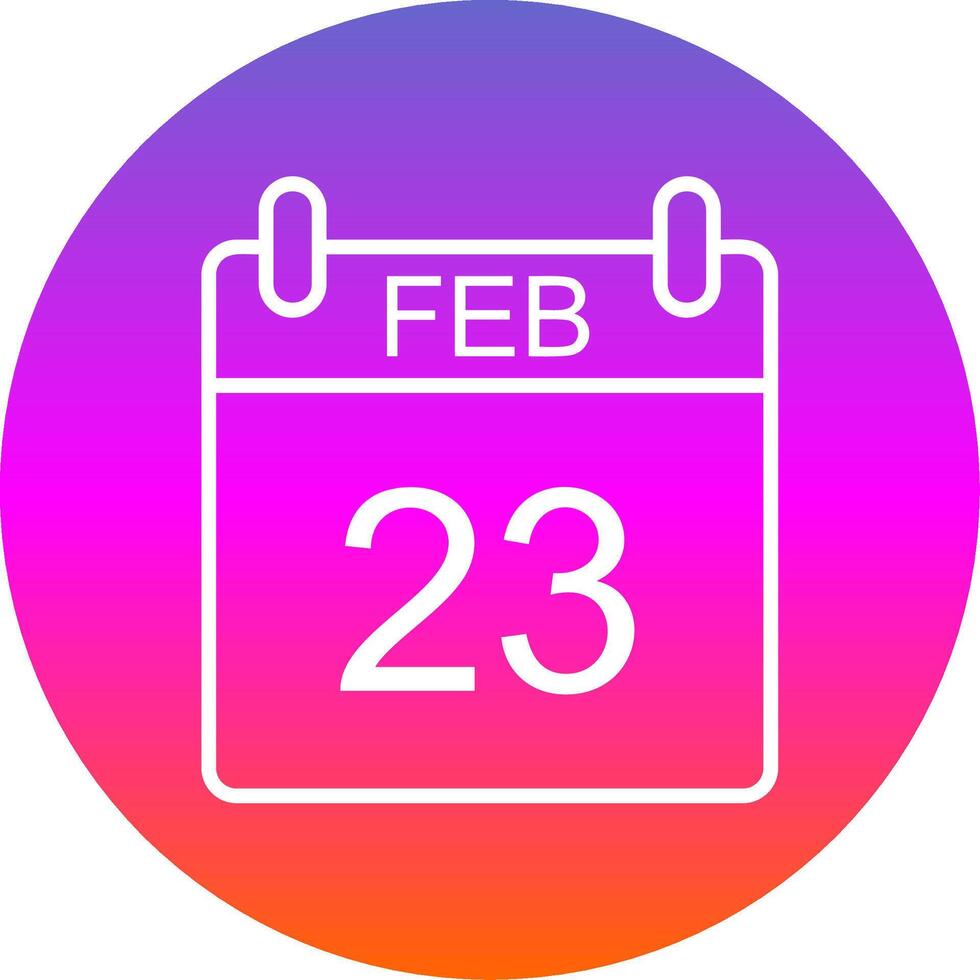 Februar Linie Gradient Kreis Symbol vektor