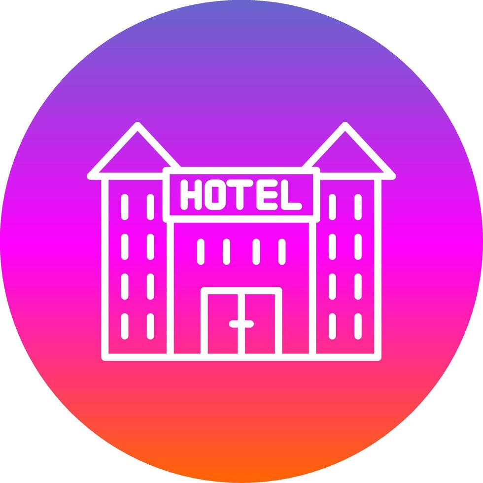 hotell linje lutning cirkel ikon vektor