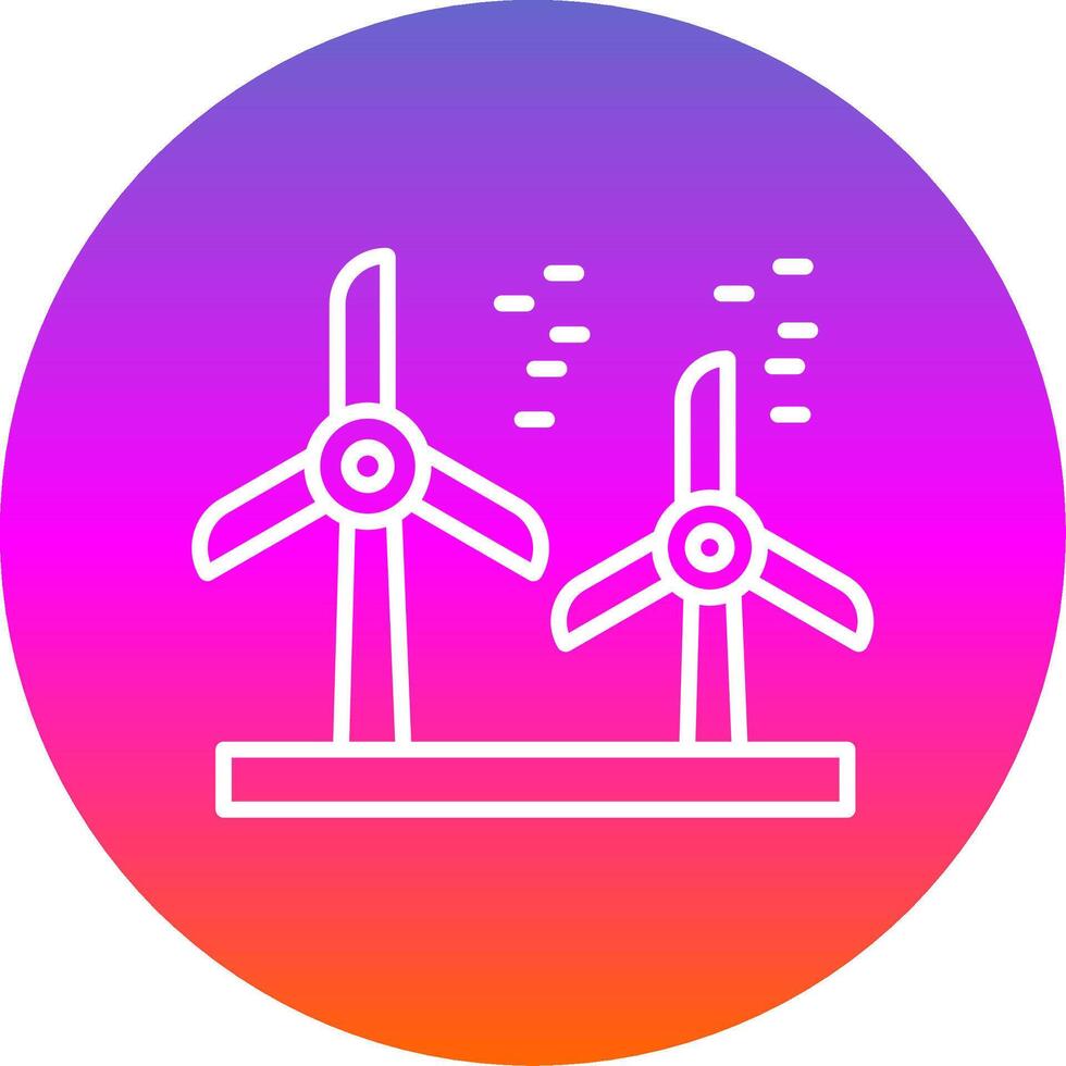 Wind Turbine Linie Gradient Kreis Symbol vektor