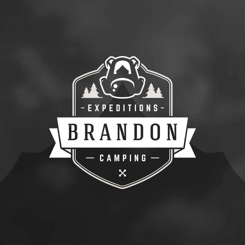 Camping Logo Emblem Illustration. vektor