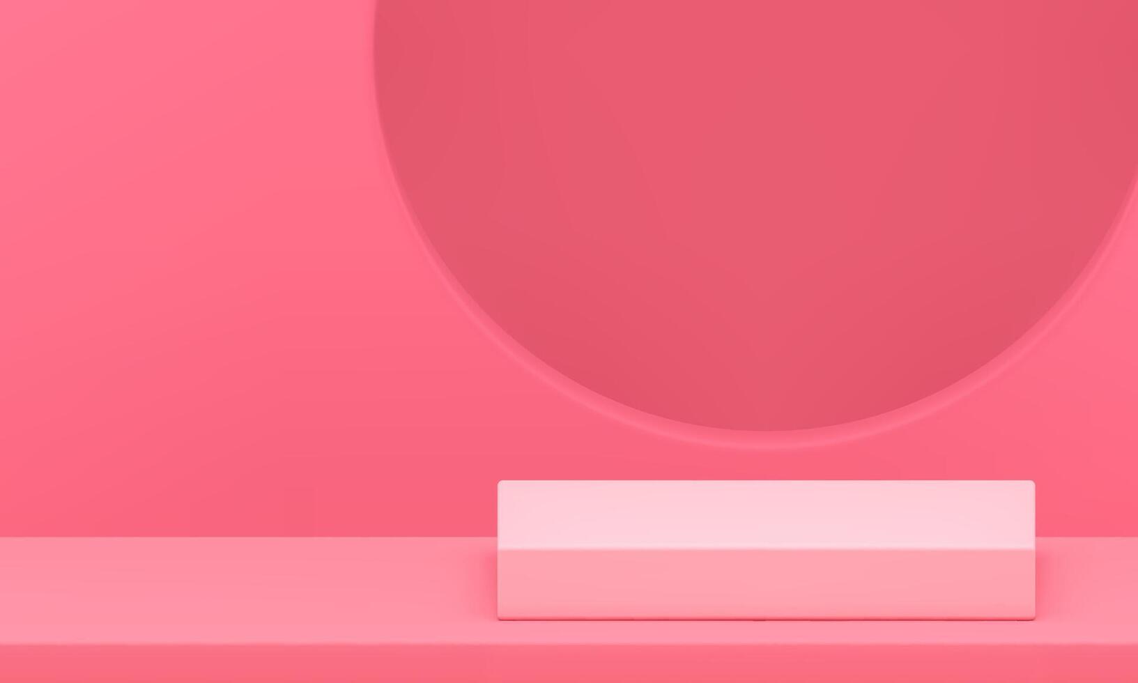 rosa geometrisk 3d podium piedestal med cirkel hål vägg bakgrund realistisk illustration vektor