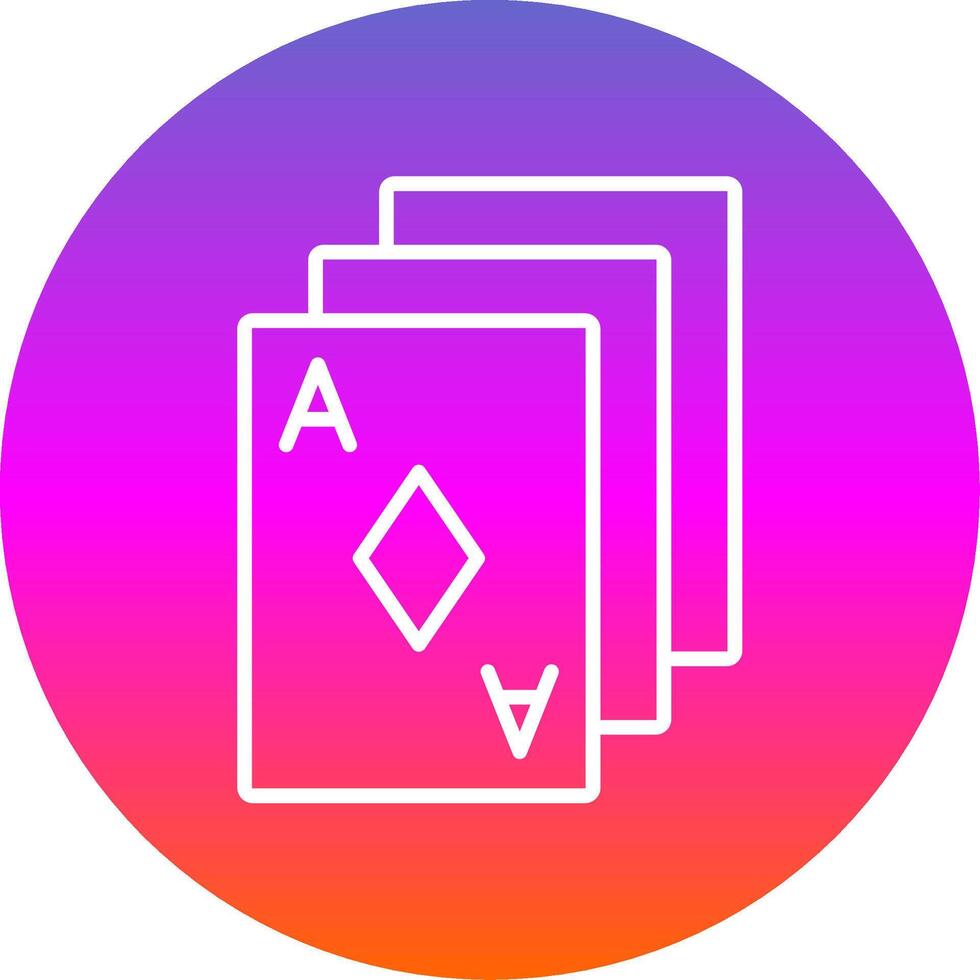 Poker Karten Linie Gradient Kreis Symbol vektor