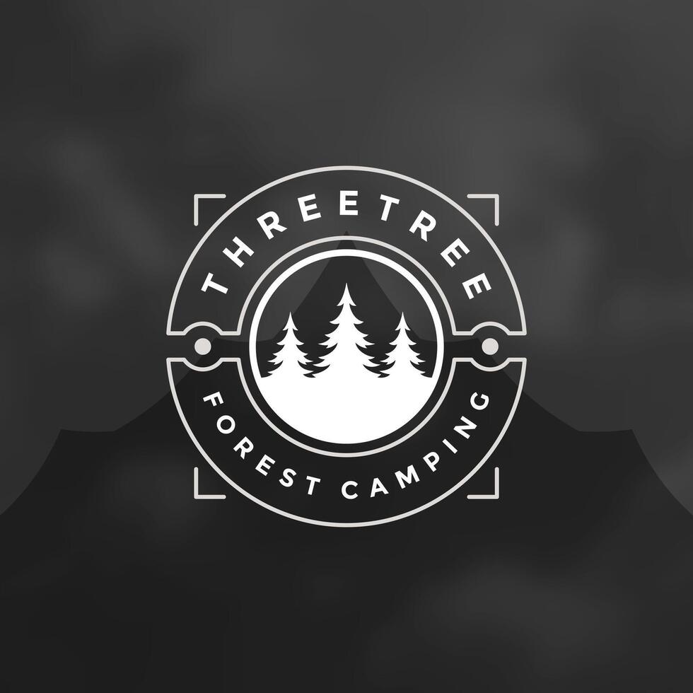 Wald Camping Logo Emblem Illustration. vektor